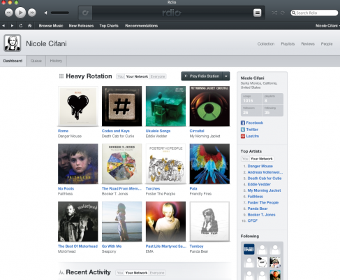 Rdio screenshot